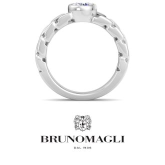 Bruno Magli Mens 1 Carat Round Shape Lab Grown Diamond Bezel Set Solitaire Ring In Sterling Silver