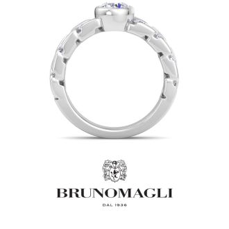 Bruno Magli Mens 2 Carat Round Shape Lab Grown Diamond Bezel Set Solitaire Ring In Sterling Silver