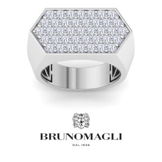 Bruno Magli Mens 2 Carat Lab Grown Diamond Cluster Ring In Sterling Silver