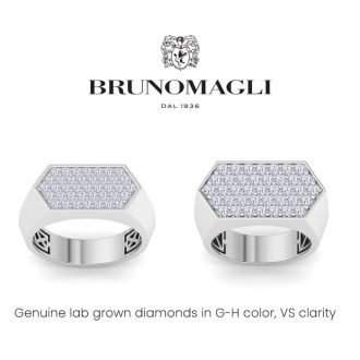 Bruno Magli Mens 2 Carat Lab Grown Diamond Cluster Ring In Sterling Silver