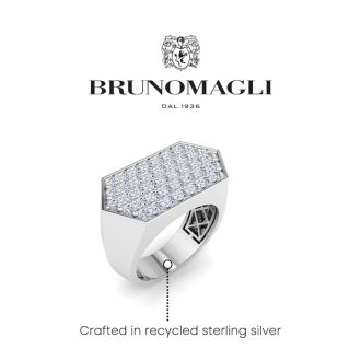 Bruno Magli Mens 2 Carat Lab Grown Diamond Cluster Ring In Sterling Silver
