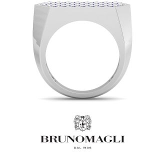 Bruno Magli Mens 2 Carat Lab Grown Diamond Cluster Ring In Sterling Silver