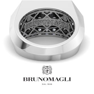 Bruno Magli Mens 2 Carat Lab Grown Diamond Cluster Ring In Sterling Silver