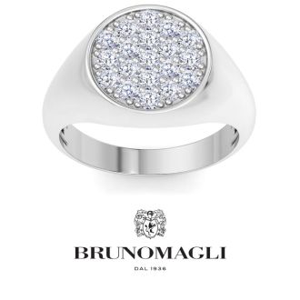 Bruno Magli Mens 1 Carat Round Lab Grown Diamond Cluster Ring In Sterling Silver