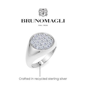 Bruno Magli Mens 1 Carat Round Lab Grown Diamond Cluster Ring In Sterling Silver