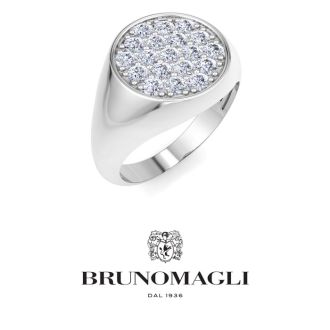 Bruno Magli Mens 1 Carat Round Lab Grown Diamond Cluster Ring In Sterling Silver