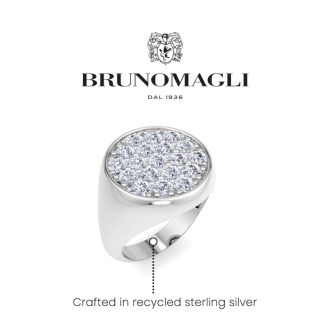 Bruno Magli Mens 2 Carat Round Lab Grown Diamond Cluster Ring In Sterling Silver