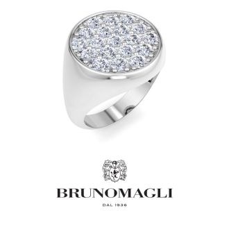 Bruno Magli Mens 2 Carat Round Lab Grown Diamond Cluster Ring In Sterling Silver