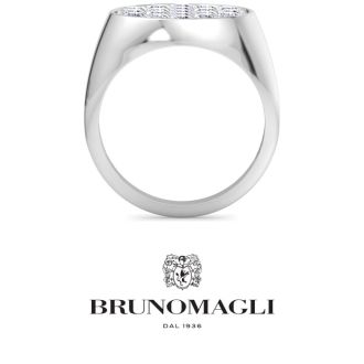 Bruno Magli Mens 2 Carat Round Lab Grown Diamond Cluster Ring In Sterling Silver