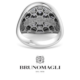 Bruno Magli Mens 2 Carat Round Lab Grown Diamond Cluster Ring In Sterling Silver
