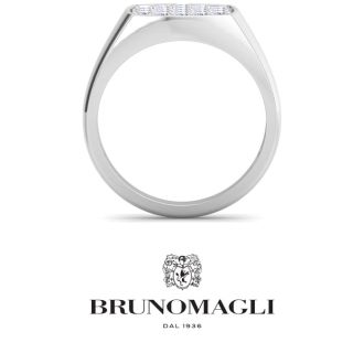 Bruno Magli Mens 1 Carat Cushion Lab Grown Diamond Cluster Ring In Sterling Silver