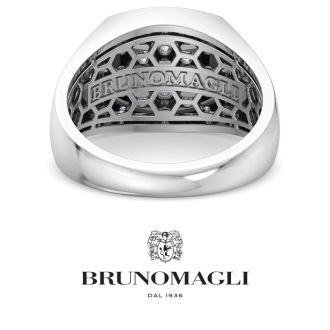 Bruno Magli Mens 1 Carat Cushion Lab Grown Diamond Cluster Ring In Sterling Silver