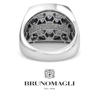 Bruno Magli Mens 2 Carat Cushion Lab Grown Diamond Cluster Ring In Sterling Silver