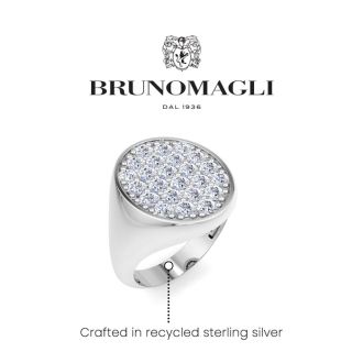 Bruno Magli Mens 2 Carat Oval Lab Grown Diamond Cluster Ring In Sterling Silver