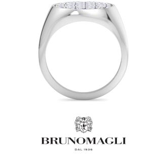 Bruno Magli Mens 2 Carat Oval Lab Grown Diamond Cluster Ring In Sterling Silver