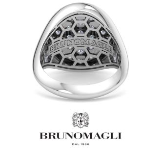 Bruno Magli Mens 2 Carat Oval Lab Grown Diamond Cluster Ring In Sterling Silver