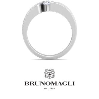 Bruno Magli Mens 1 Carat Round Shape Lab Grown Diamond Floating Ring In Sterling Silver