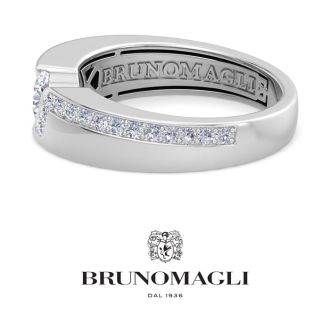 Bruno Magli Mens 1 Carat Round Shape Lab Grown Diamond Floating Ring In Sterling Silver