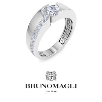 Bruno Magli Mens 1 Carat Oval Shape Lab Grown Diamond Floating Ring In Sterling Silver