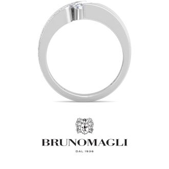 Bruno Magli Mens 1 Carat Oval Shape Lab Grown Diamond Floating Ring In Sterling Silver