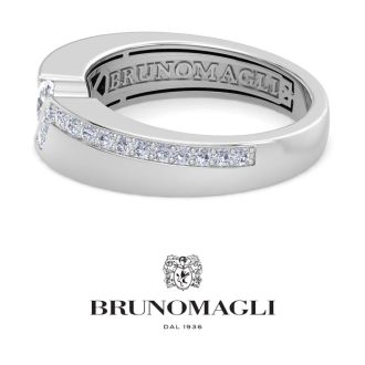 Bruno Magli Mens 1 Carat Oval Shape Lab Grown Diamond Floating Ring In Sterling Silver