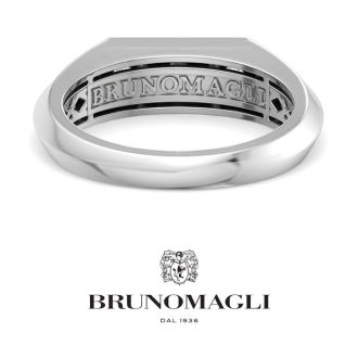 Bruno Magli Mens 1 Carat Round Shape Lab Grown Diamond Three Stone Ring In Sterling Silver