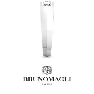 Bruno Magli Mens 2 Carat Round Shape Lab Grown Diamond Three Stone Ring In Sterling Silver