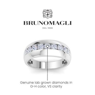 Bruno Magli Mens 1 Carat Classic Lab Grown Diamond Ring In Sterling Silver