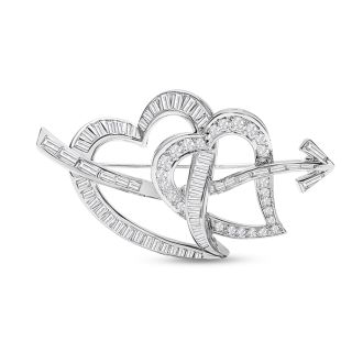 Previously Owned 2 Carat Diamond Brooch In 14 Karat White Gold