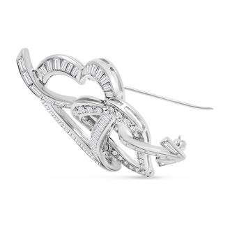 Previously Owned 2 Carat Diamond Brooch In 14 Karat White Gold