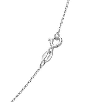 1/8 Carat Pink Topaz Solitaire Necklace In White Gold With Free Chain
