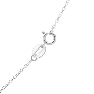 1/2 Carat Peridot Solitaire Necklace In White Gold With Free Chain