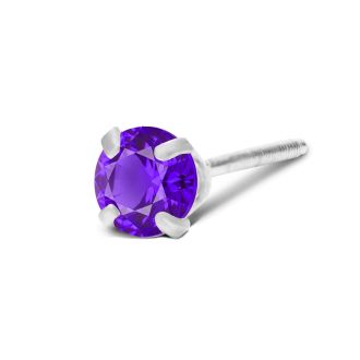 1/4 Carat Amethyst Stud Earrings In White Gold
