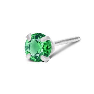 1/4 Carat Emerald Stud Earrings In White Gold
