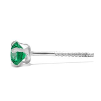 1/4 Carat Emerald Stud Earrings In White Gold