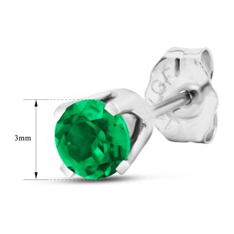 1/4 Carat Emerald Stud Earrings In White Gold