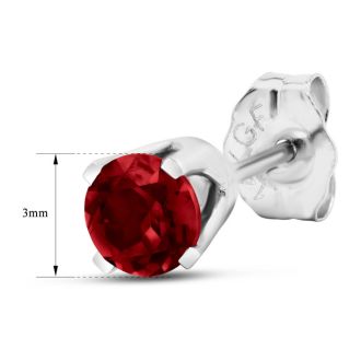 1/4 Carat Garnet Stud Earrings In White Gold