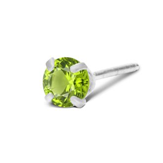 1/4 Carat Peridot Stud Earrings In White Gold