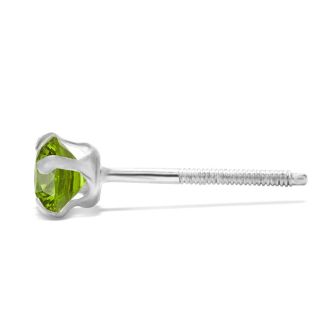 1/4 Carat Peridot Stud Earrings In White Gold