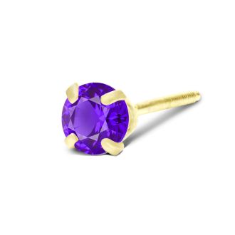 1/4 Carat Amethyst Stud Earrings In Yellow Gold