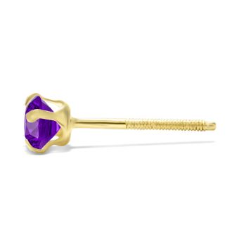 1/4 Carat Amethyst Stud Earrings In Yellow Gold