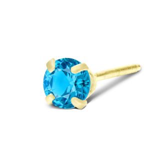 1/4 Carat Blue Topaz Stud Earrings In Yellow Gold