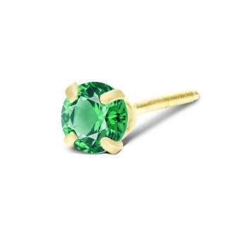 1/4 Carat Emerald Stud Earrings In Yellow Gold