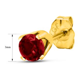1/4 Carat Garnet Stud Earrings In Yellow Gold