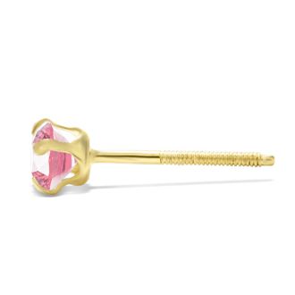 1/4 Carat Pink Topaz Stud Earrings In Yellow Gold