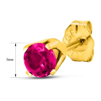 1/4 Carat Pink Topaz Stud Earrings In Yellow Gold