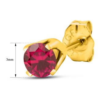 1/4 Carat Ruby Stud Earrings In Yellow Gold