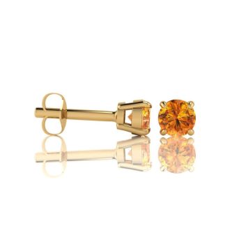 1 Carat Citrine Stud Earrings In Yellow Gold