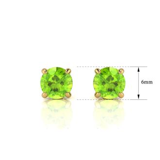 1 1/2 Carat Peridot Stud Earrings In Yellow Gold
