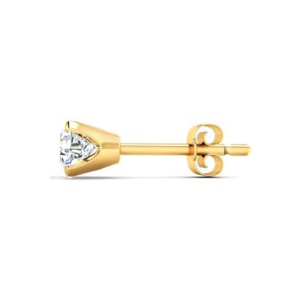 1 1/2 Carat Lab Grown Real Diamond Stud Earrings in Yellow Gold